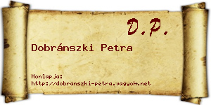 Dobránszki Petra névjegykártya