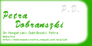 petra dobranszki business card